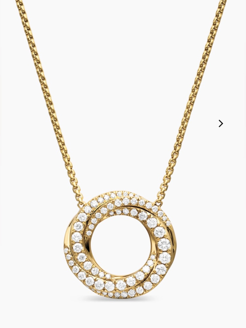 DAVID YURMAN PETITE PAVÉ CROSSOVER PENDANT NECKLACE
18K Yellow Gold & Diamonds